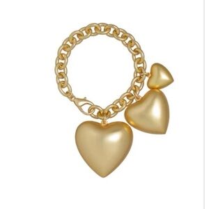 NWT. Original packaging. Roxanne Assoulin Multi Gold Puffed Heart Charm Bracelet
